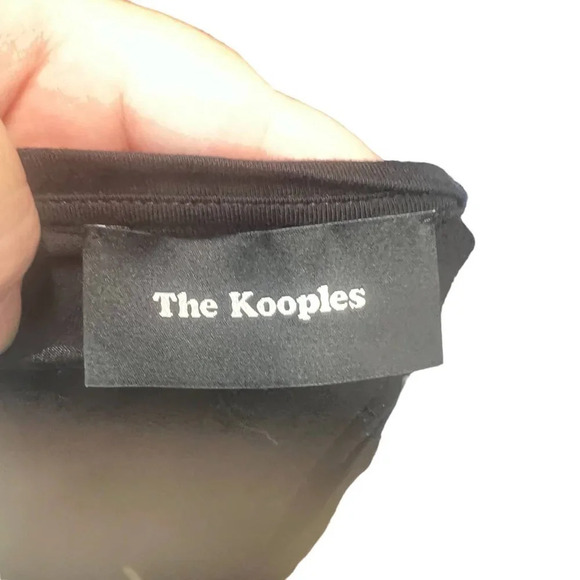 The Kooples Men's Black Floral Botanical Embroidered Tee Shirt Size Large - Picture 8 of 9